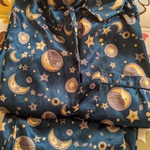 Satin Sun and Moon Pajama Set